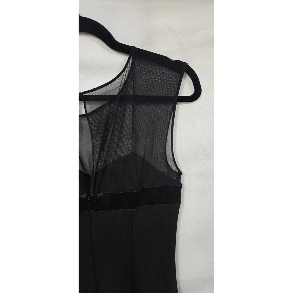 Y2K Cach's women 8 black mini dress bodycone cocktail mesh shoulders‎